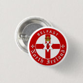 Noord-Ierse Button, Belfast, Ierse Ulster Flag Ronde Button 3,2 Cm (Voorkant /achterkant)