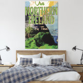 Noord-Ierse vintage reisposter Canvas Afdruk (Insitu (Slaapkamer))