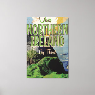 Noord-Ierse vintage reisposter Canvas Afdruk