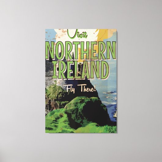 Noord-Ierse vintage reisposter Canvas Afdruk (Voorkant)