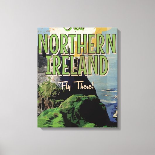 Noord-Ierse vintage reisposter Canvas Afdruk (Voorkant)