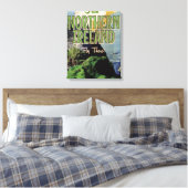 Noord-Ierse vintage reisposter Canvas Afdruk (Insitu (Slaapkamer))