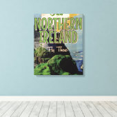 Noord-Ierse vintage reisposter Canvas Afdruk (Insitu (Houten vloer))