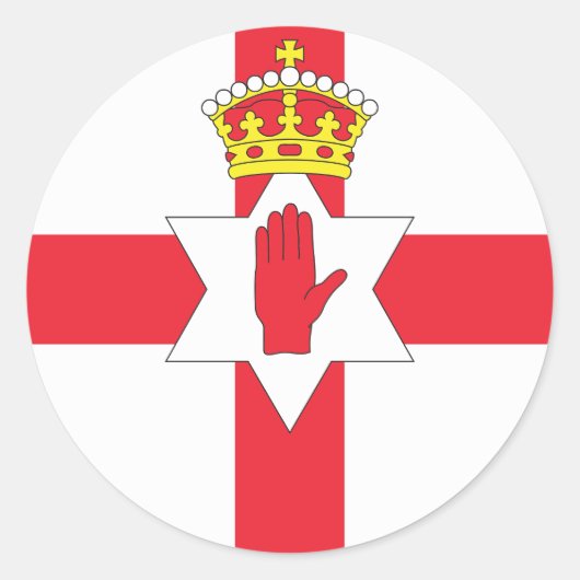 Noord-Ierse vlag Classic Ronde Sticker (Voorkant)