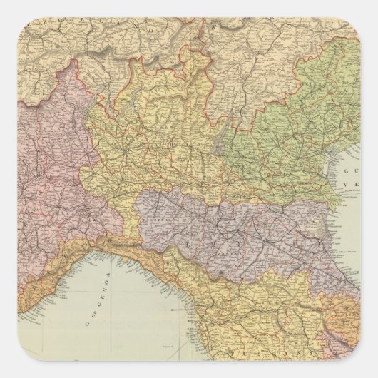 Noord-Italië 2 Vierkante Sticker (Voorkant)