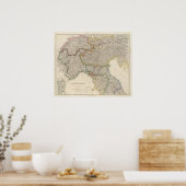 Noord-Italië met Sardinië Poster (Keuken)