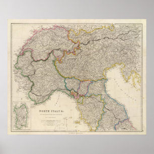 Noord-Italië met Sardinië Poster