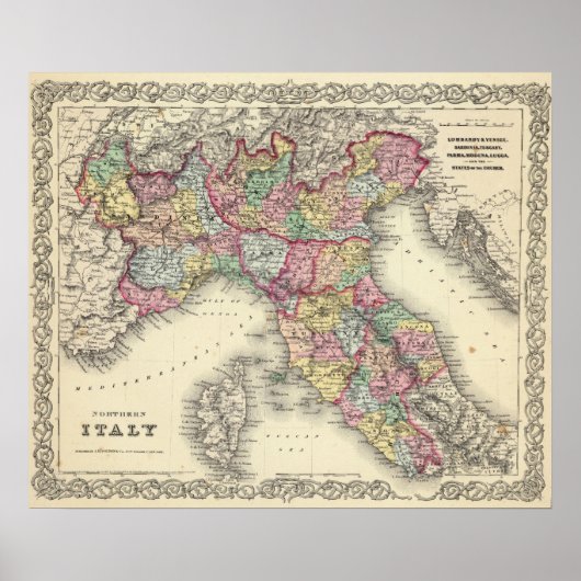 Noord-Italië Poster (Voorkant)