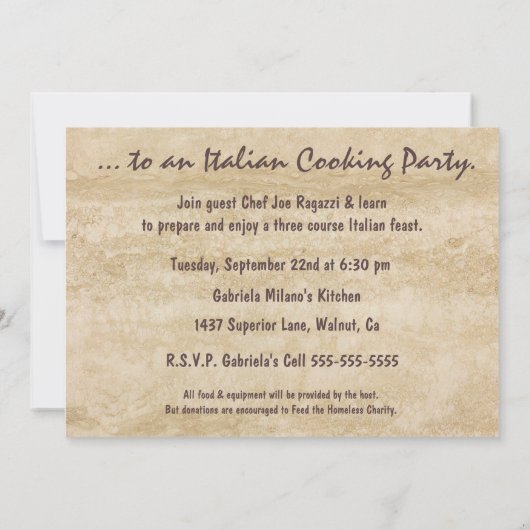 Noord-Italië — Uitnodigingen (Achterkant)