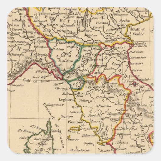 Noord-Italië Vierkante Sticker (Voorkant)