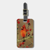 Noord-Kardinaal mannetje, IL Bagagelabel (Voorkant verticaal)