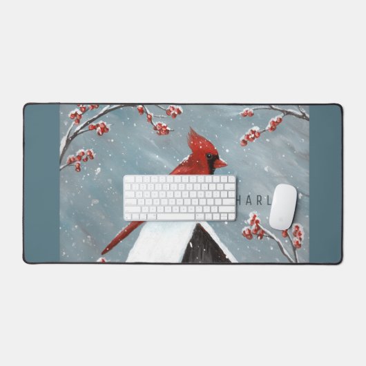 Noord-Kardinaal wintersneeuw Bureaumat (Keyboard & Muis)