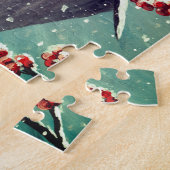 Noord-Kardinaal wintersneeuw | Groen Legpuzzel (Zijkant)