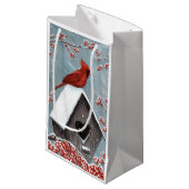 Noord-Kardinaal wintersneeuw Klein Cadeauzakje (Voorkant Gekanteld)
