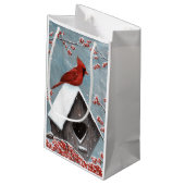 Noord-Kardinaal wintersneeuw Klein Cadeauzakje (Achterkant Gekanteld)