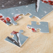 Noord-Kardinaal wintersneeuw Legpuzzel (Zijkant)
