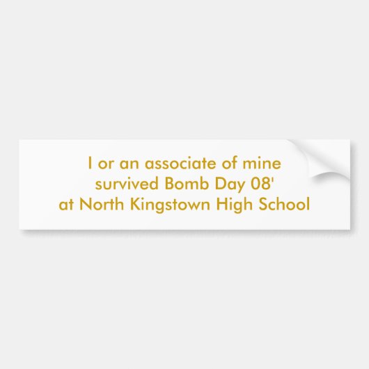 Noord-Kingstown Bomb Day 08' Bumpersticker. Bumpersticker (Voorkant)