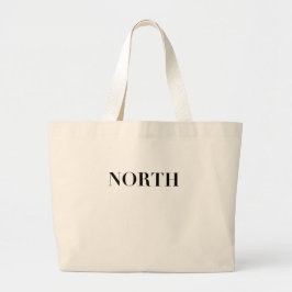 Noord | Klassiek Tijdloos Minimaal Zwart Logo Grote Tote Bag