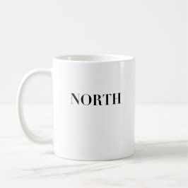 Noord | Klassiek Tijdloos Minimaal Zwart Logo Koffiemok