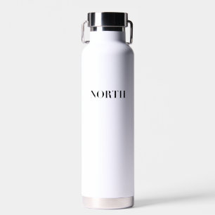 Noord   Klassiek Tijdloos Minimaal Zwart Logo Waterfles