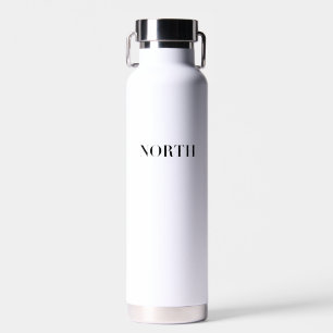 Noord   Klassiek Tijdloos Minimaal Zwart Logo Waterfles
