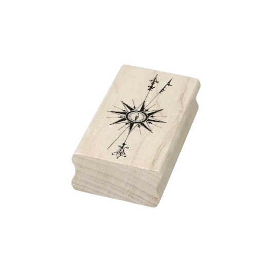 Noord-kompas met pijlen  rubberen kunststempel rubberstempel (Stempel)