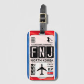 Noord-Korea Bagagelabel (Voorkant (verticaal))