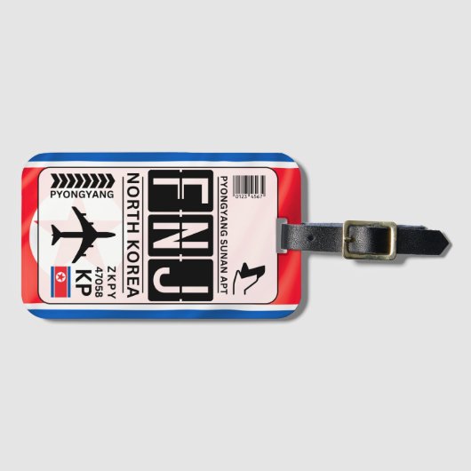 Noord-Korea Bagagelabel (Voorkant (horizontaal))