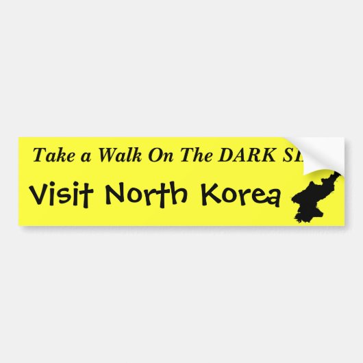 Noord-Korea "Donkere kant" Funny Bumpersticker (Voorkant)