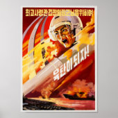 Noord-Korea Fire & Fury Propaganda Poster (Voorkant)