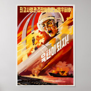 Noord-Korea Fire & Fury Propaganda Poster
