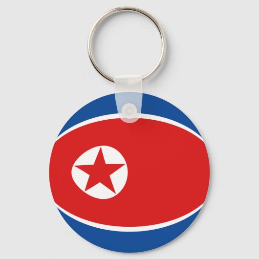 Noord-Korea Fisheye Flag Sleutelhanger (Voorkant)