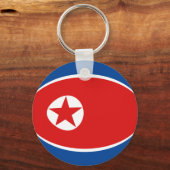 Noord-Korea Fisheye Flag Sleutelhanger (Voorkant)