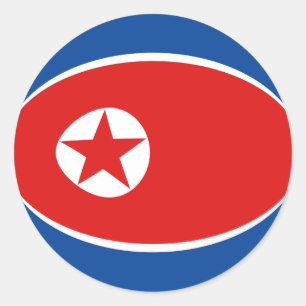 Noord-Korea Fisheye Vlag Sticker