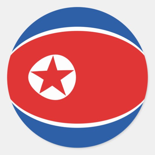 Noord-Korea Fisheye Vlag Sticker (Voorkant)