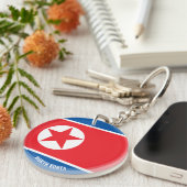 Noord-Korea Flag Charming Patriotic Sleutelhanger (Voorkant Rechts)