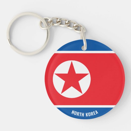 Noord-Korea Flag Charming Patriotic Sleutelhanger (Voorkant)