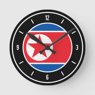 Noord-Korea Flag Elegant Ronde Klok