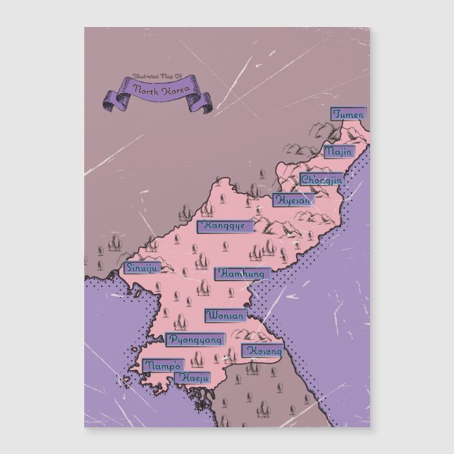 Noord-Korea kaart (Voorkant)