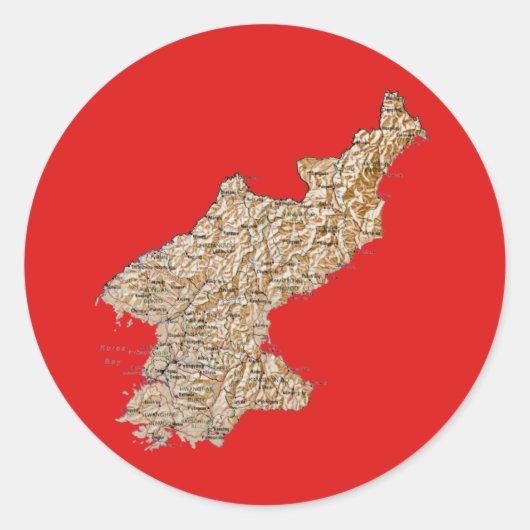 Noord-Korea kaart sticker (Voorkant)