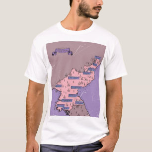 Noord-Korea kaart T-shirt