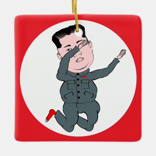 Noord-Korea Kim Jong Un Dabbing Keramisch Ornament (Voorkant)