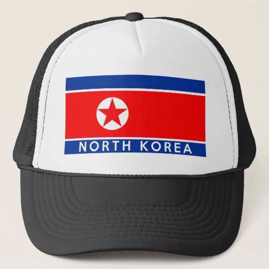 noord - korea - land - vlaggestaat - naam tekst trucker pet (Voorkant)