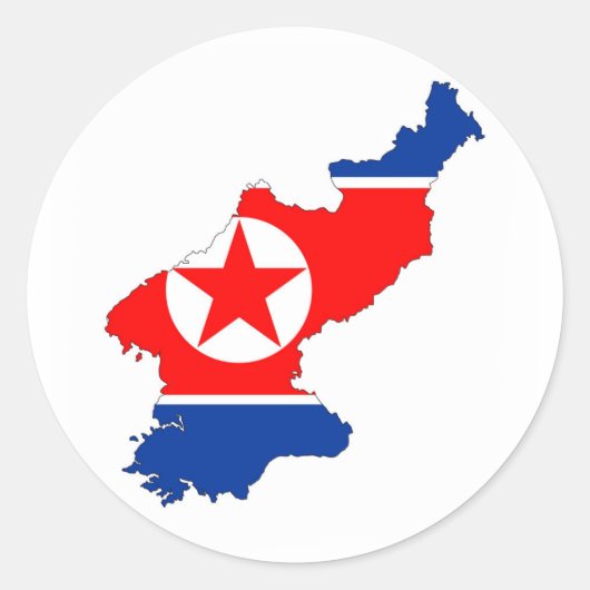noord - korea - land - vlaggestaat ronde sticker (Voorkant)