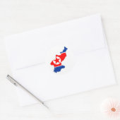 noord - korea - land - vlaggestaat ronde sticker (Envelop)