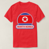 Noord-Korea Landenbadge Noord-Korea Vlag T-shirt (Design voorkant)