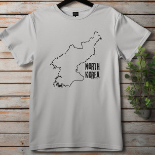 Noord-Korea Landkaart Lijn Koreaanse grens T-shirt