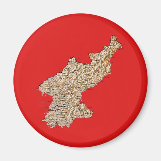 Noord-Korea Map Magnet (Voorkant)