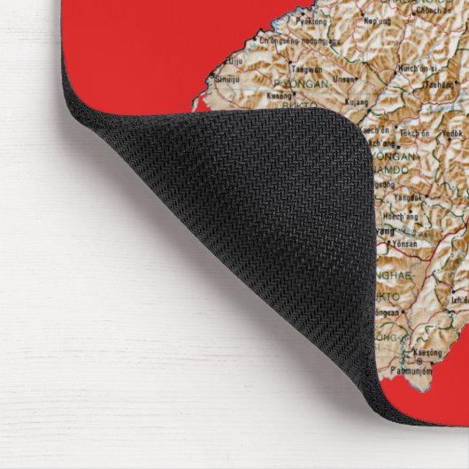 Noord-Korea Map Mousepad Muismat (Hoek)