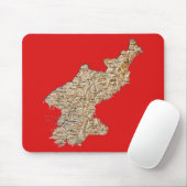 Noord-Korea Map Mousepad Muismat (Met muis)